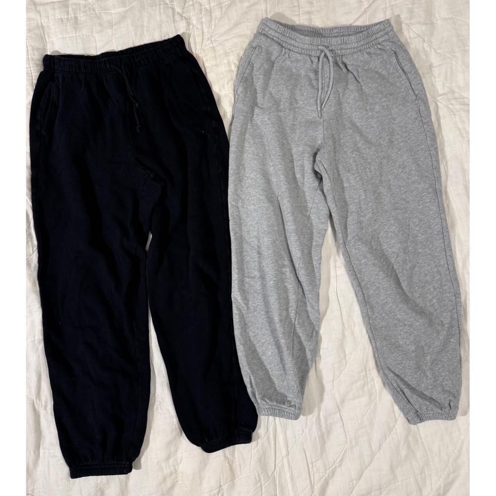 Old Navy SoComfy Fleece Jogger Sweatpants Bundle Black Grey Small 2 Pack